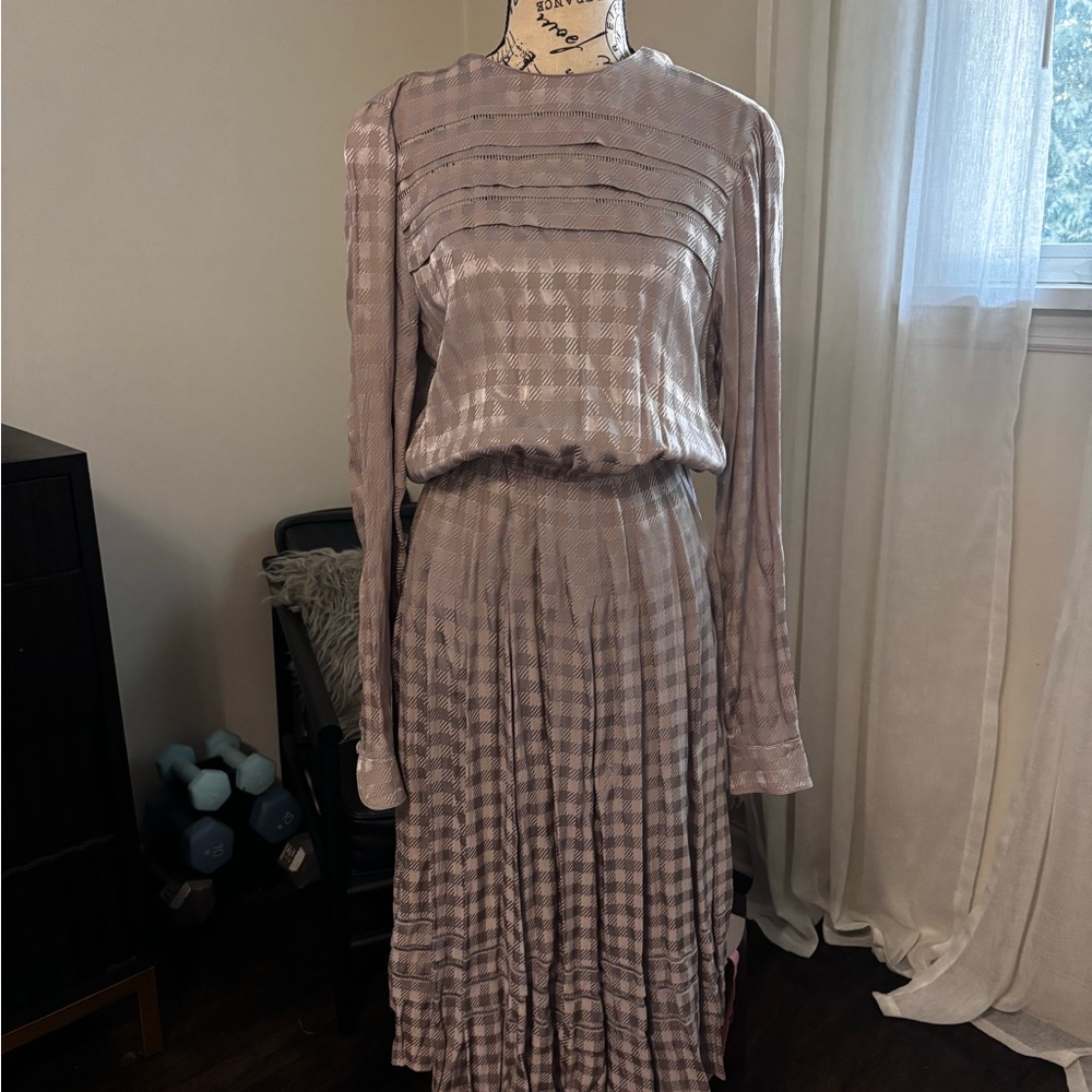 Albert Nipon Lavender Sheen Midi Dress